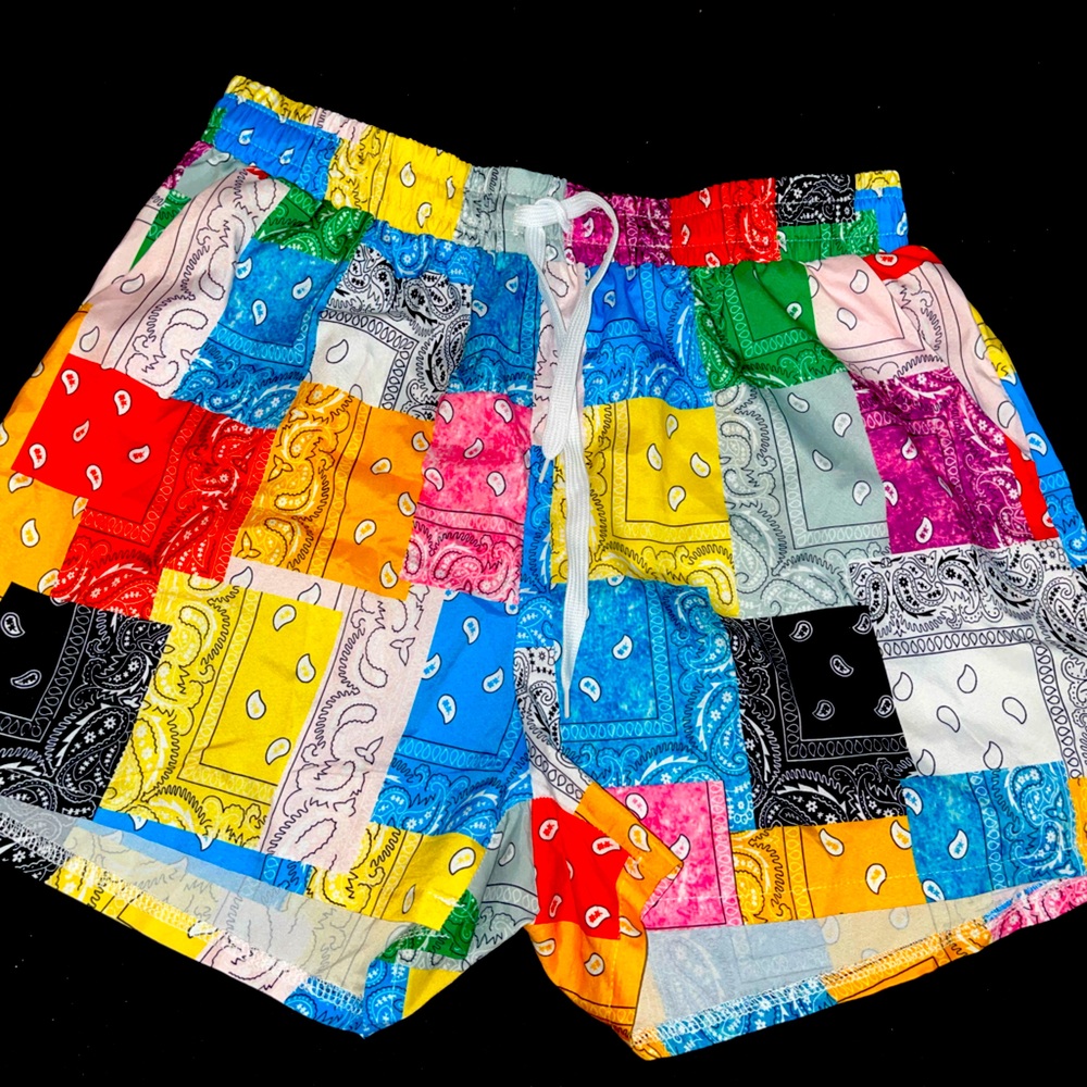 Colorful bandanna shorts